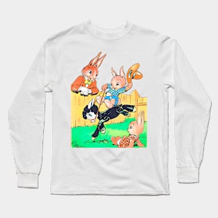 little cowboy rabbit vintage Long Sleeve T-Shirt